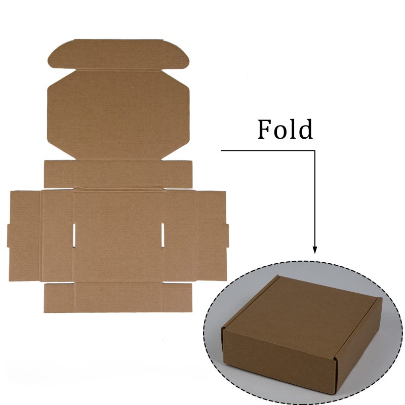 Sodissa 6x6x2 Inches Shipping Boxes Pack of 25  Brown Corrugated Cardboard Boxes for Small Bussiness  Packing and Mailing - Image 3